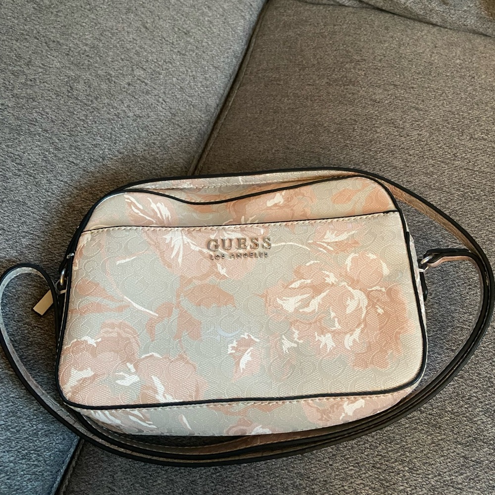 GUESS Floral Crossbody Bag - Pink and Cream